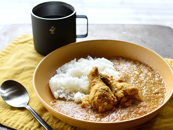 JU-ZA CYCLE YADO Minamiizu　チキンの高たんぱくトマトカレー写真